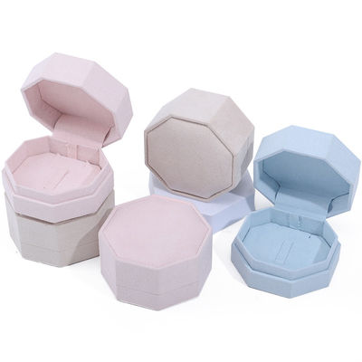 7Caja de joyas de terciopelo de.5 * 7.5cm para collar de logotipo personalizado y juego de anillos para viajes
