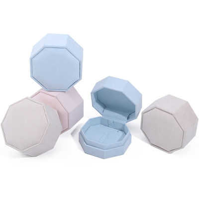 7Caja de joyas de terciopelo de.5 * 7.5cm para collar de logotipo personalizado y juego de anillos para viajes