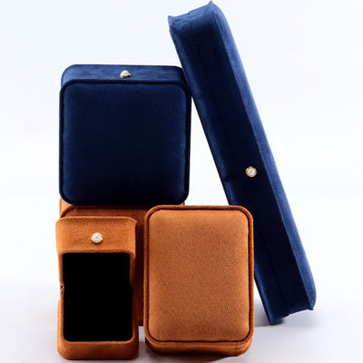 Caja de embalaje de joyería de lujo personalizada para pulseras de terciopelo pendientes collar de perla cerradura