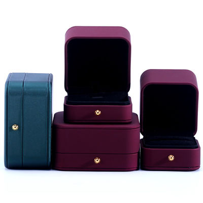 Logotipo personalizado Joyería paquete Hanhong PU caja de cuero para collar brazalete aretes anillo