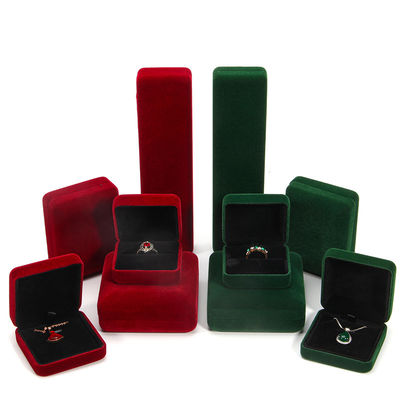 Caja de joyería de terciopelo de tamaño personalizado para guardar y proteger la colección de joyas