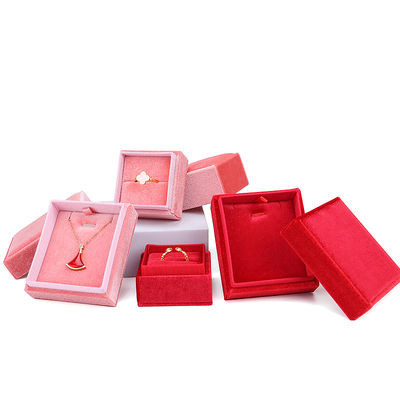 Caja de regalo de joyería de terciopelo para la boda y el compromiso de Hanhong