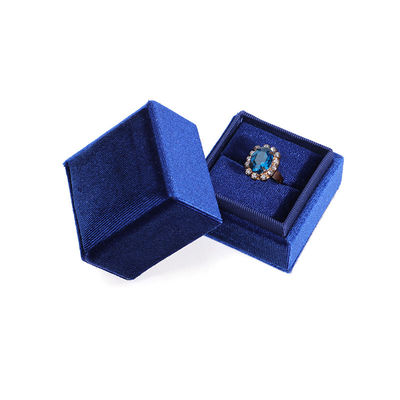 comprar Caja de almacenamiento de anillos azules cuadrados personalizados de lujo Hanhong para papel de compromiso de boda online manufacture