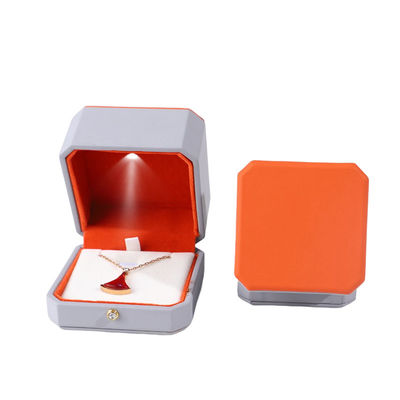 comprar Paquete de joyería de lujo Hanhong Custom caja de cuero gris para anillos y colgantes online manufacture