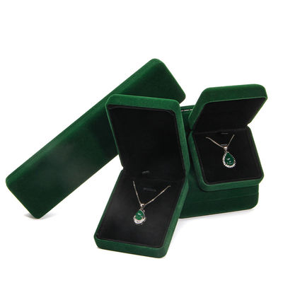 Luxury Velvet Jewelry Set Box para embalaje verde de alta calidad Brazalete Collar de anillo