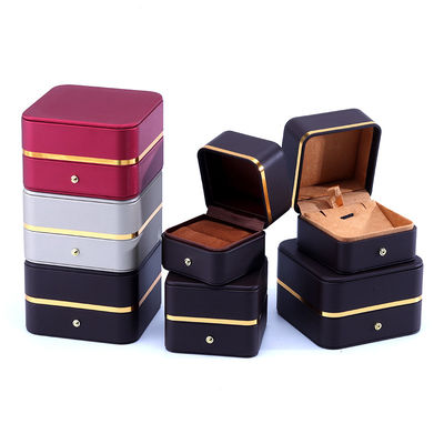 Caja de embalaje de joyas de cuero personalizado para pendientes collares y anillos Diseño elegante