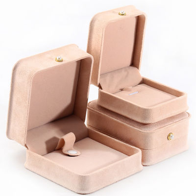 Caja de joyería rectangular de terciopelo personalizada para embalaje de pulseras, pendientes y collares