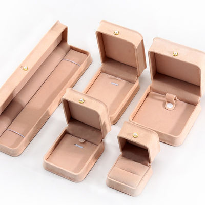 Caja de joyería rectangular de terciopelo personalizada para embalaje de pulseras, pendientes y collares