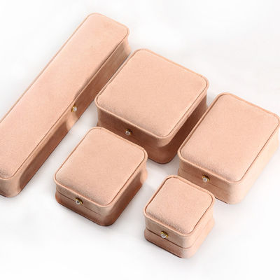 Caja de joyería rectangular de terciopelo personalizada para embalaje de pulseras, pendientes y collares