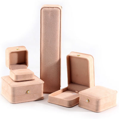 Caja de joyería rectangular de terciopelo personalizada para embalaje de pulseras, pendientes y collares