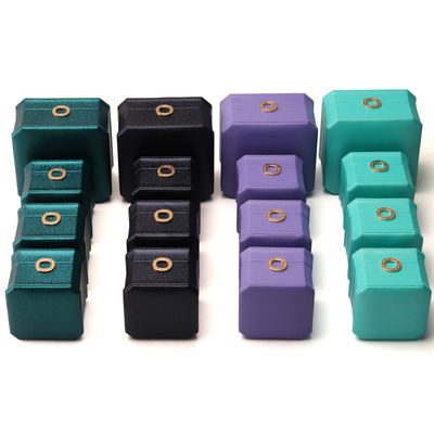 Caja cuadrada de anillos de collar con metal caja de joyas de cuero de lujo Hanhong embalaje de cuero PU