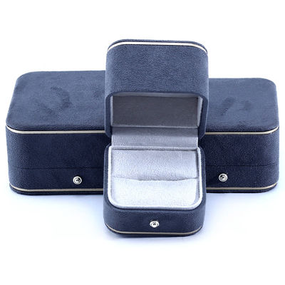 La más nueva caja de joyas de terciopelo gris para brazalete collar de anillo logotipo personalizado Hanhong 2023