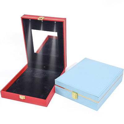 Caja de joyería de luz LED personalizada para collar de pendientes de pulsera Conjunto de pantalla