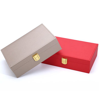 Logotipo del cliente Caja de joyas de cuero Hanhong PU para anillos, pendientes y collares