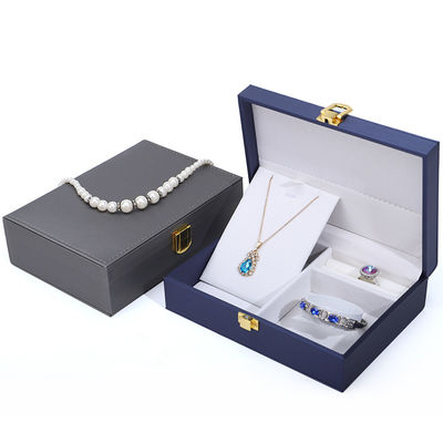 Logotipo del cliente Caja de joyas de cuero Hanhong PU para anillos, pendientes y collares