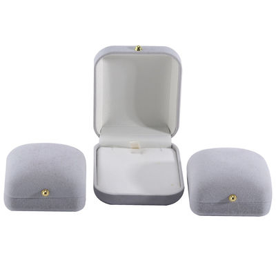 Caja de joyería de terciopelo gris de Hanhong para pulseras, pendientes, collares y anillos personalizados