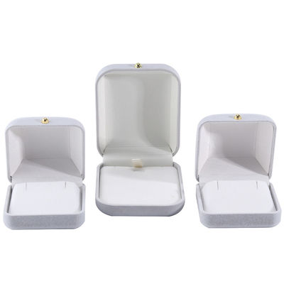 Caja de joyería de terciopelo gris de Hanhong para pulseras, pendientes, collares y anillos personalizados