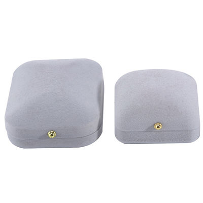 Caja de joyería de terciopelo gris de Hanhong para pulseras, pendientes, collares y anillos personalizados