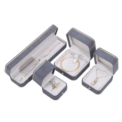 comprar Logotipo de estampación en caliente Hanhong Gris Caja de joyas personalizada para collar Brazalete de pendientes online manufacture