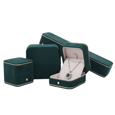 Logotipo de estampación en caliente Hanhong Gris Caja de joyas personalizada para collar Brazalete de pendientes