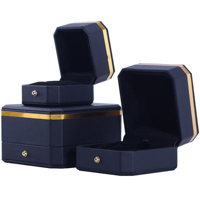 comprar Caja de joyería de cuero PU negro octogonal para brazalete de logotipo personalizado de Hanhong Collar de anillo online manufacture
