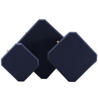 Caja de joyería de cuero PU negro octogonal para brazalete de logotipo personalizado de Hanhong Collar de anillo