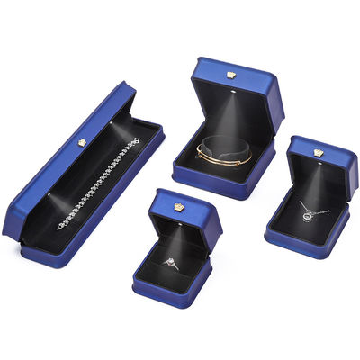 Caja de almacenamiento de joyas de lujo caja de joyas de color azul oscuro
