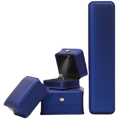 Caja de almacenamiento de joyas de lujo caja de joyas de color azul oscuro