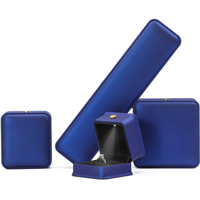 Caja de almacenamiento de joyas de lujo caja de joyas de color azul oscuro