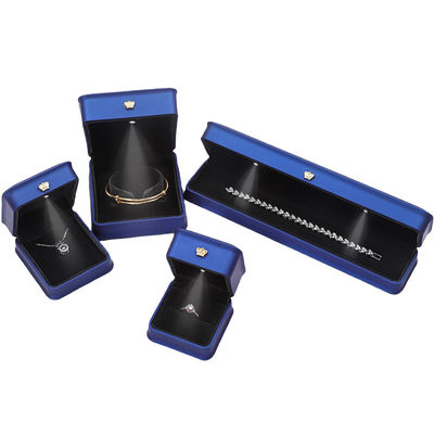 Caja de almacenamiento de joyas de lujo caja de joyas de color azul oscuro