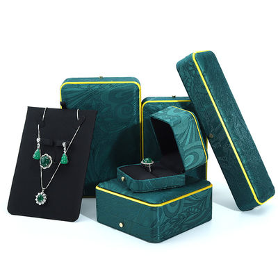 Caja de joyas hecha a mano verde para brazalete collar Orecillos de lujo Hanhong BH2