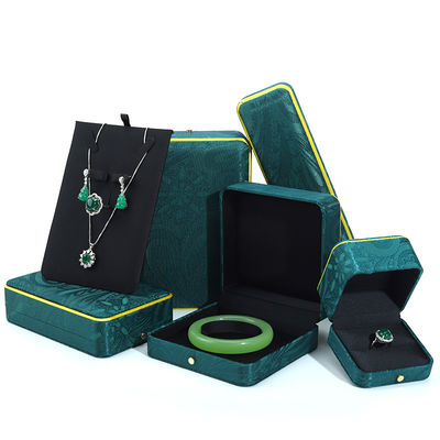 Caja de joyas hecha a mano verde para brazalete collar Orecillos de lujo Hanhong BH2