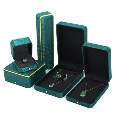 Caja de joyas hecha a mano verde para brazalete collar Orecillos de lujo Hanhong BH2