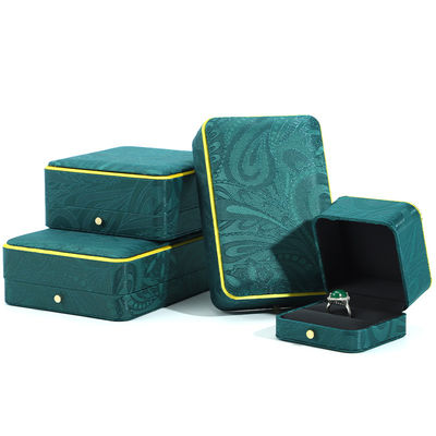 Caja de joyas hecha a mano verde para brazalete collar Orecillos de lujo Hanhong BH2