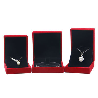 Caja de embalaje de joyas azules en relieve hecha a mano para mi collar de terciopelo y anillo azul