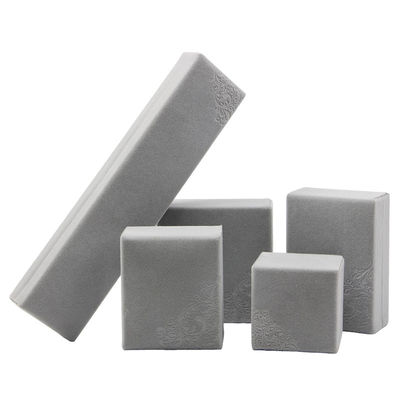 Caja de embalaje de joyas azules en relieve hecha a mano para mi collar de terciopelo y anillo azul