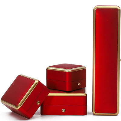Luxury Red LED Light Up Caja de joyas, Cajas de embalaje de joyas tamaño personalizado