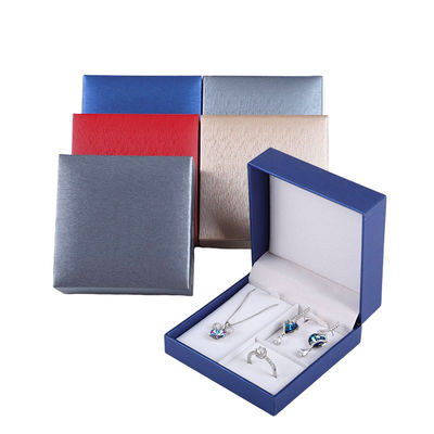 Caja de joyería de papel cuadrada de lujo con patrón cepillado personalizado para collar de anillo Hanhong