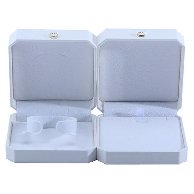 Caja de joyería de cuero de PU blanco para la función de almacenamiento de joyas en forma de corona personalizada de Hanhong