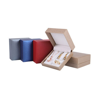 Caja de joyería de papel cuadrada de lujo con patrón cepillado personalizado para collar de anillo Hanhong
