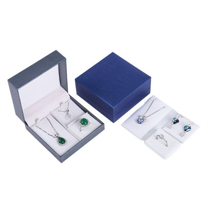 Caja de joyería de papel cuadrada de lujo con patrón cepillado personalizado para collar de anillo Hanhong