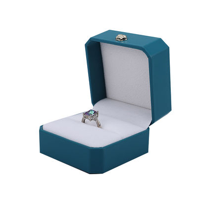 Caja de joyería de cuero Cyan PU de forma de corona de Hanhong Ideal para pulseras, aretes y anillos