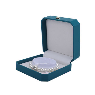 Caja de joyería de cuero Cyan PU de forma de corona de Hanhong Ideal para pulseras, aretes y anillos
