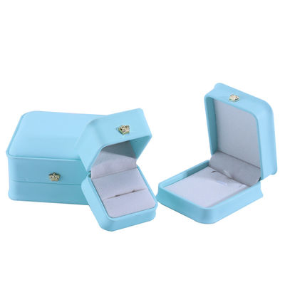 Paquete de joyas en Ciano con diseño de corona Hanhong Logotipo personalizado Luxo PU caja de traje de cuero