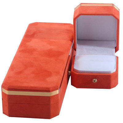 comprar Paquete de joyas para collar de bodas, pendientes y anillos Hanhong Custom Orange Velvet Box online manufacture