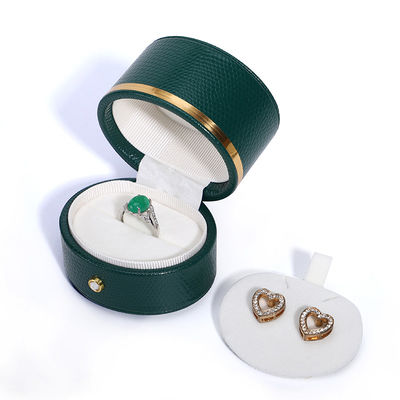 Organizador de joyas de viaje de cuero de PU verde personalizable Ideal para viajar por Hanhong