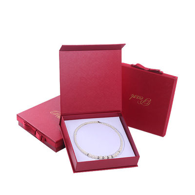 comprar Hanhong tamaño personalizado joyería roja cartón papel caja de manga para brazalete collar online manufacture