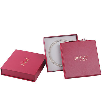 Hanhong tamaño personalizado joyería roja cartón papel caja de manga para brazalete collar