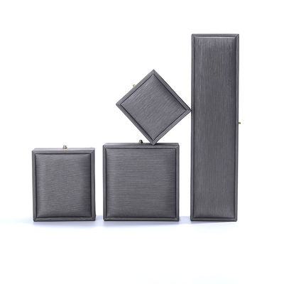 comprar Anillo personalizado collar brazalete de boda embalaje caja de joyas de cuero gris de Hanhong online manufacture