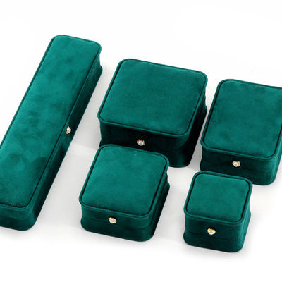 9*9*4.5cm Bota de joyería de anillo de terciopelo verde para el embalaje de pendientes de pulsera personalizados